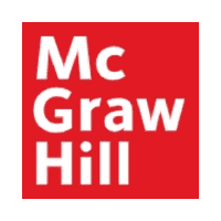 The image is a logo of McGraw Hill. It features the company's name in white, sans-serif font on a red background arranged in three stacked lines.