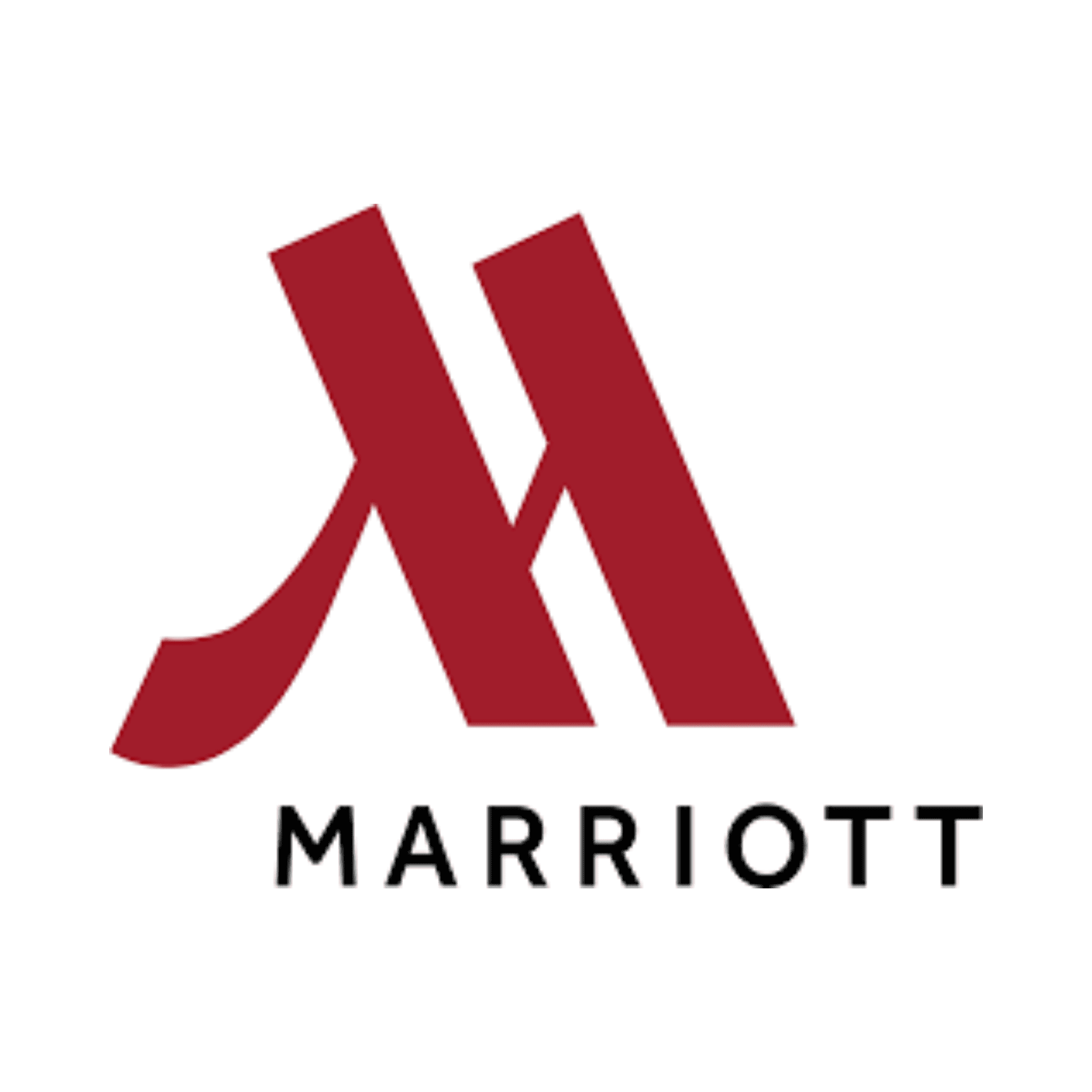 Red stylized "M" logo with the word "Marriott" in black, capitalized letters underneath.